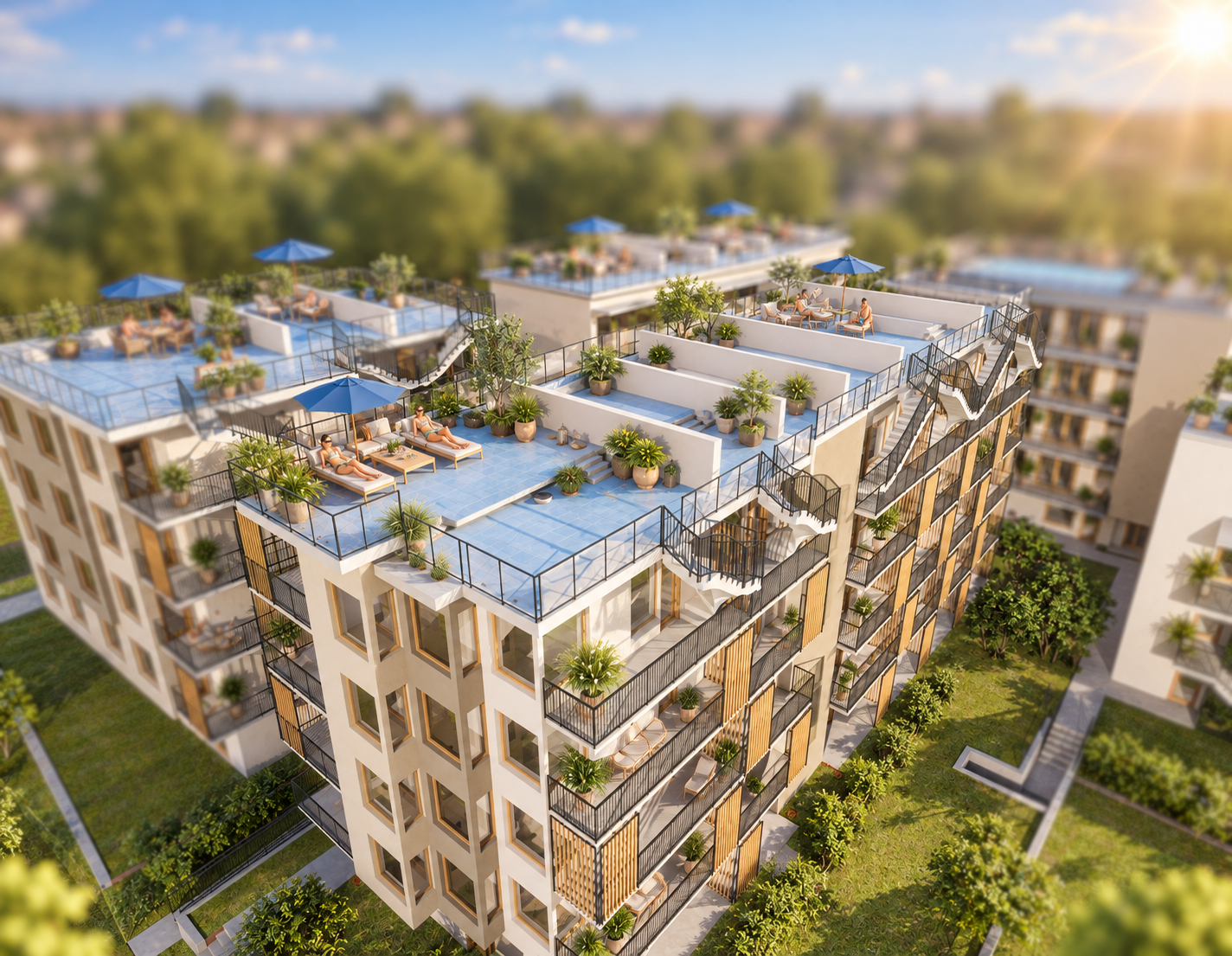 Wizualizacja apartamentów Błękitne Tarasy w Rowach